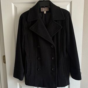 Croft & Barrow Gray Wool Blend Peacoat Jacket Size M
